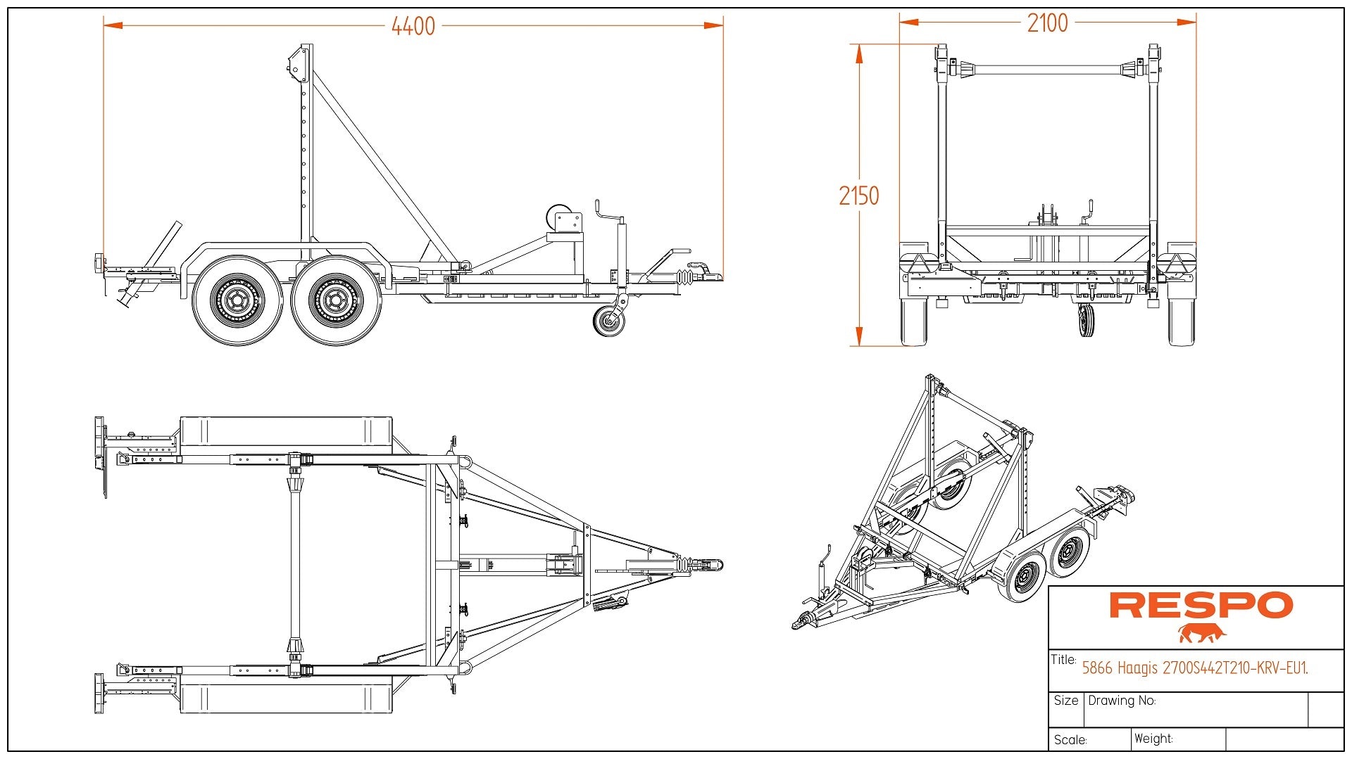 RC 4427 Kabeltrommelhenger RC 4427 Kabeltrommelhenger